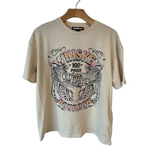 Charlotte Russe Beige Whiskey Graphic Tee Women's M